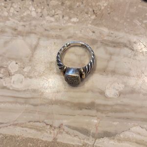 Silver and diamonds and gold ring